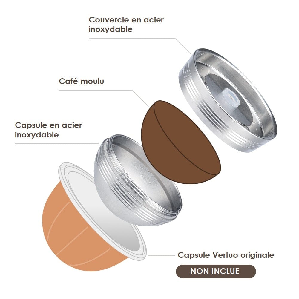 Capsules réutilisables pour Vertuo Next de Nespresso capsule
