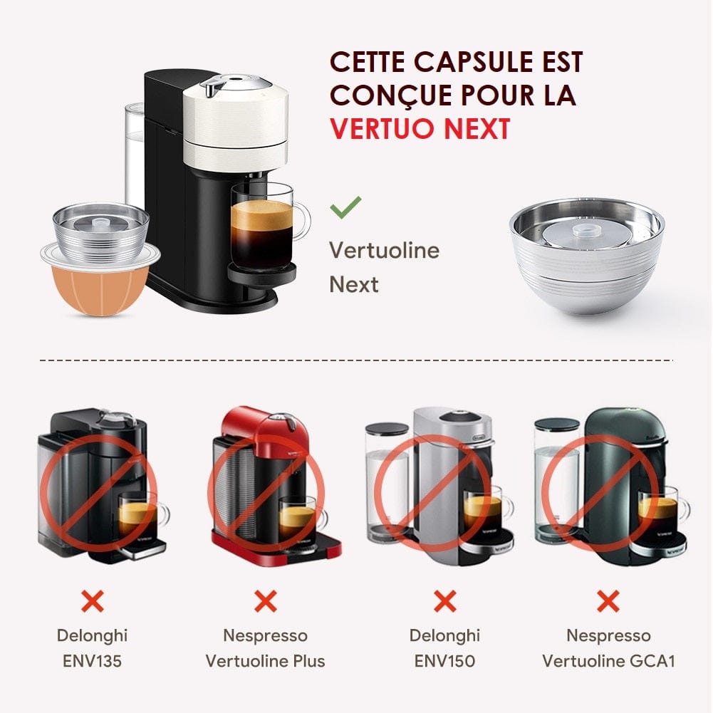 Capsules réutilisables pour Vertuo Next de Nespresso capsule