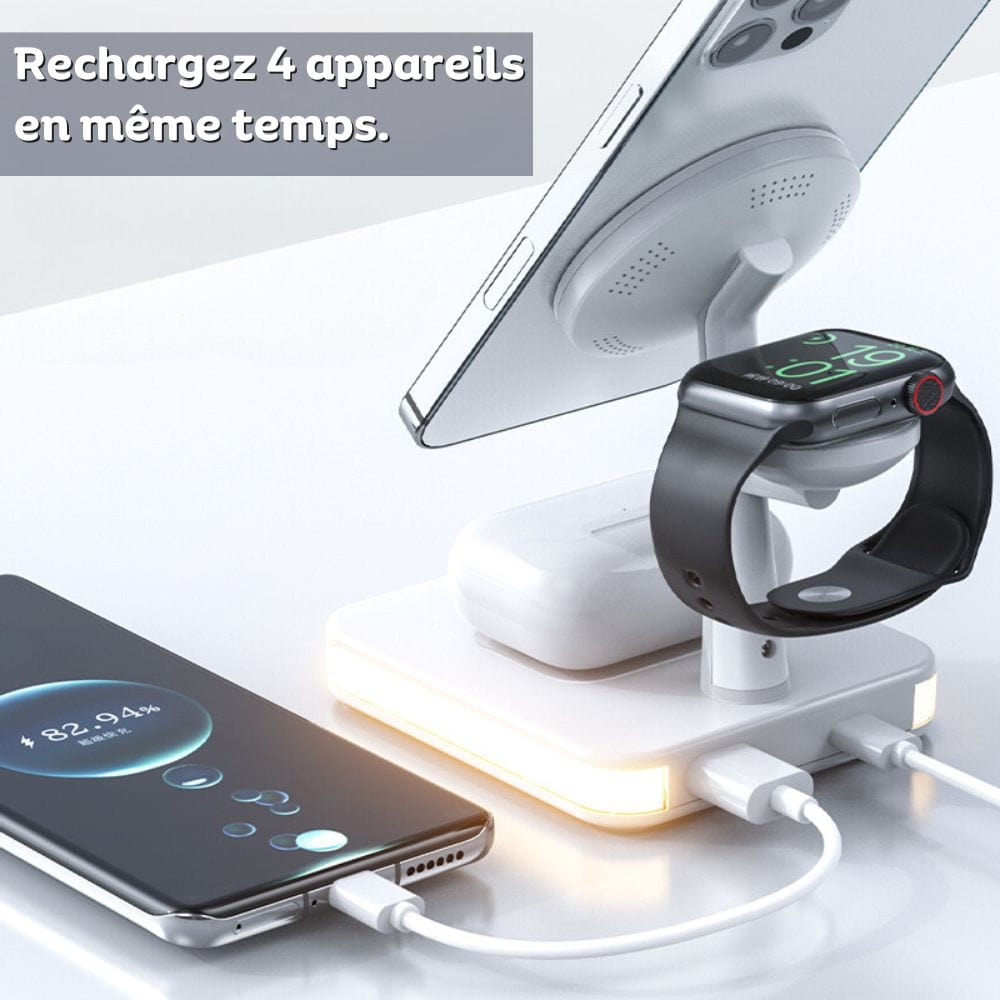 Chargeur Sans Fil Apple MadDock : Rechargez 4 appareils en même temps ! (Mieux que le MagSafe)