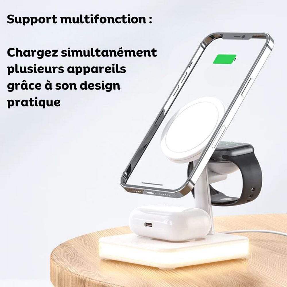 Chargeur Sans Fil Apple MadDock : Rechargez 4 appareils en même temps ! (Mieux que le MagSafe)