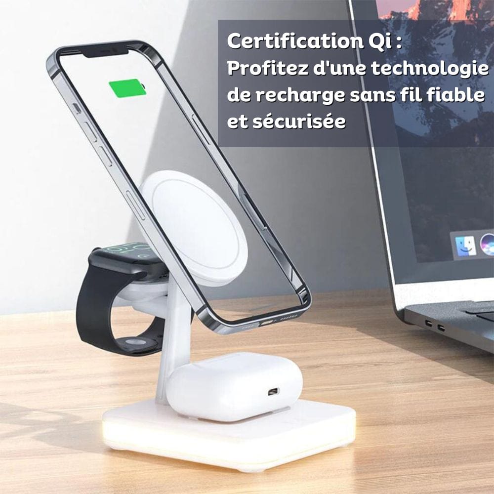 Chargeur Sans Fil Apple MadDock : Rechargez 4 appareils en même temps ! (Mieux que le MagSafe)