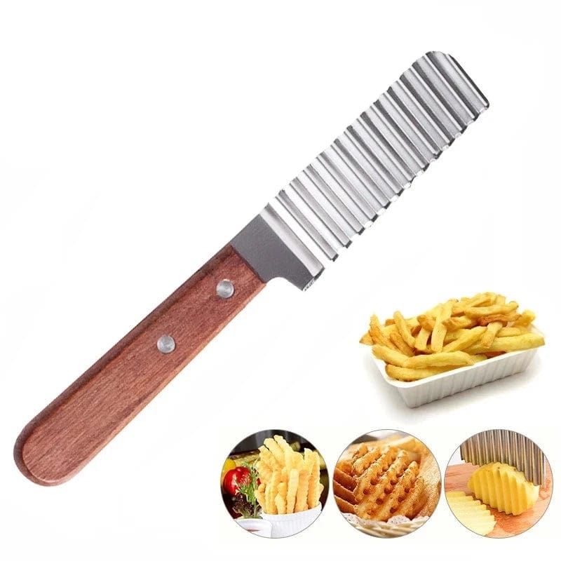 Coupe Frite avec lame ondulée en acier inoxydable Coupe Frites