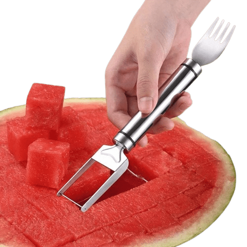 Coupe-Pastèque en carrés avec fourchette Coupe Fruits