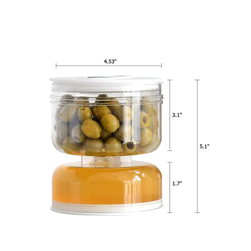 Distributeur d'Olives et Cornichons en Bocal pour Cuisine - Séparateur de Liquides Boîtes Hermétiques