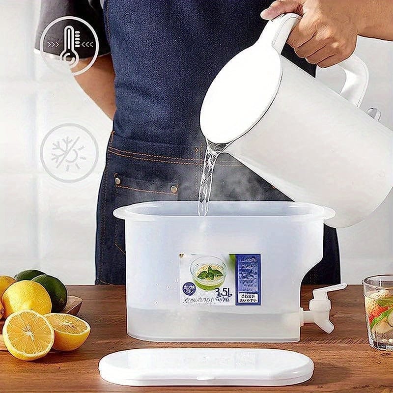 Distributeur de Boissons en Plastique avec Robinet - Capacité XXL - Idéal pour le Réfrigérateur - Théière à Fruits et Bouteille Limonade - Accessoires Maison