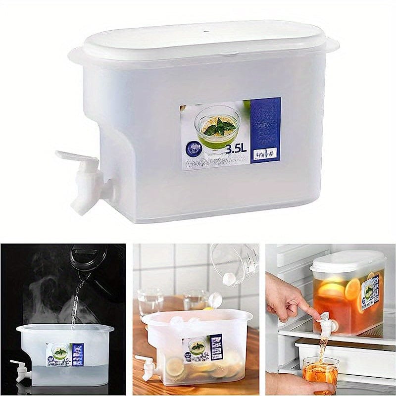 Distributeur de Boissons en Plastique avec Robinet - Capacité XXL - Idéal pour le Réfrigérateur - Théière à Fruits et Bouteille Limonade - Accessoires Maison