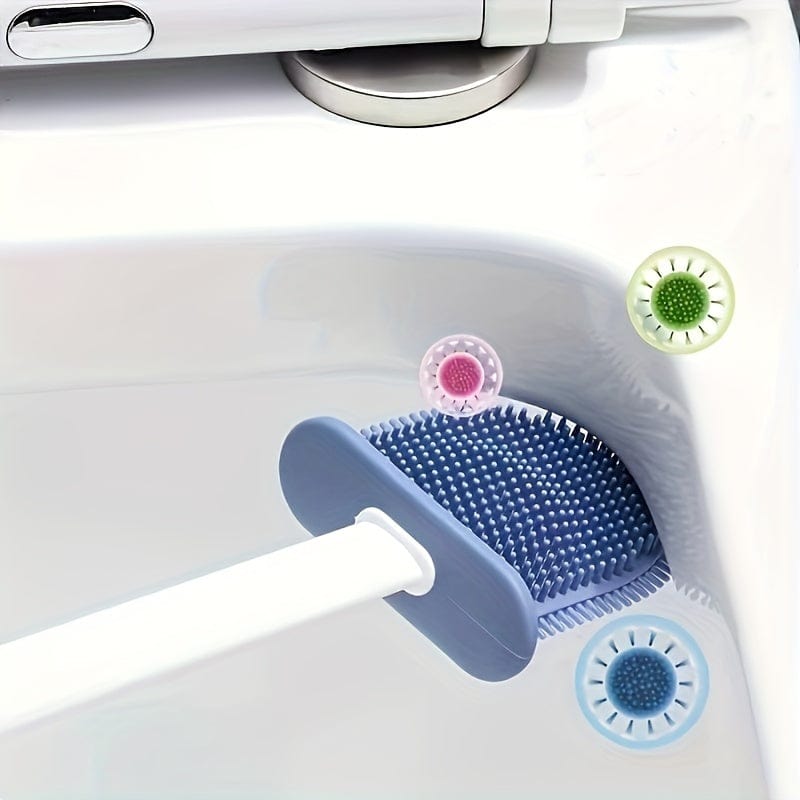 Ensemble Brosse WC Murale en Silicone – 2 Brosses + Support mural