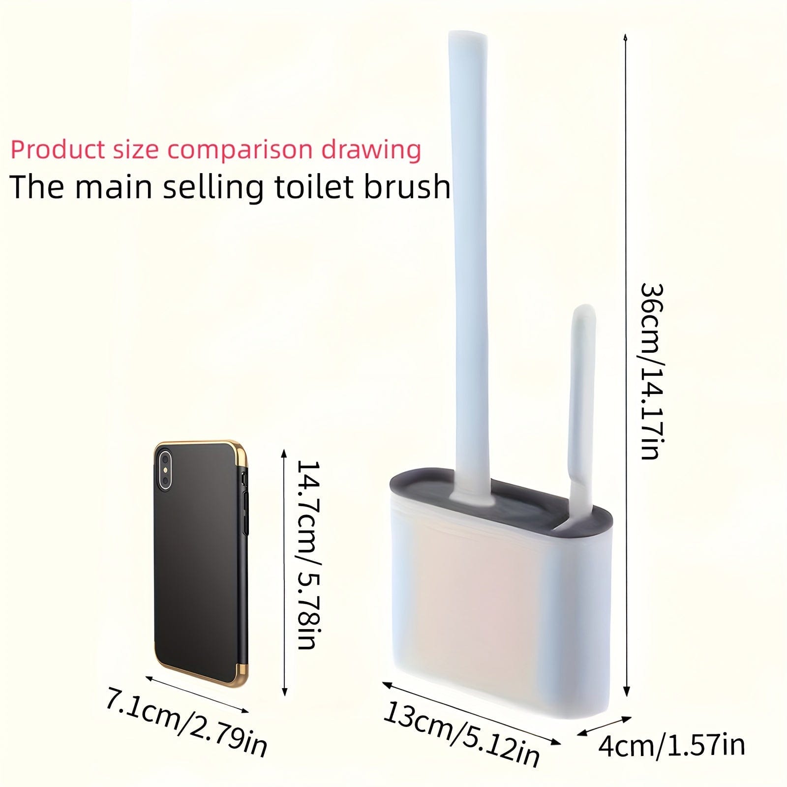 Ensemble Brosse WC Murale en Silicone – 2 Brosses + Support mural