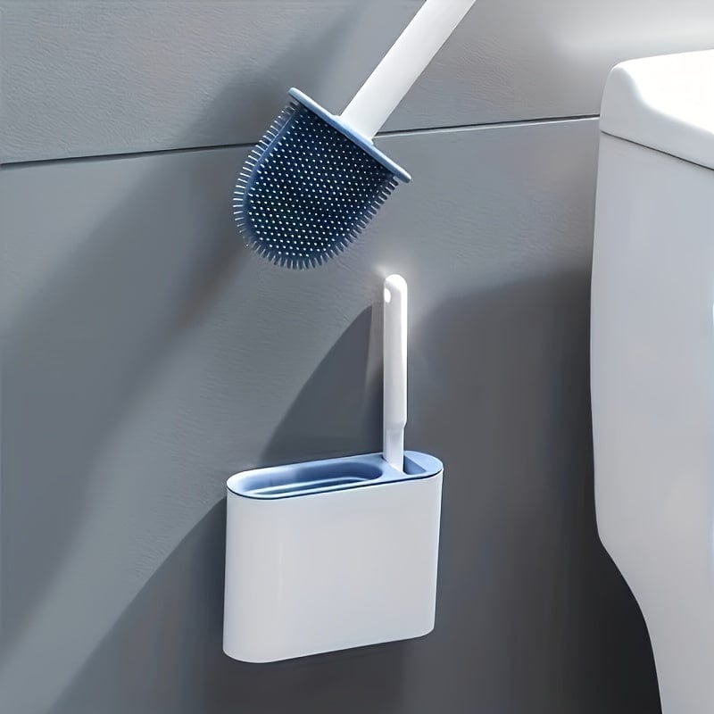 Ensemble Brosse WC Murale en Silicone – 2 Brosses + Support mural