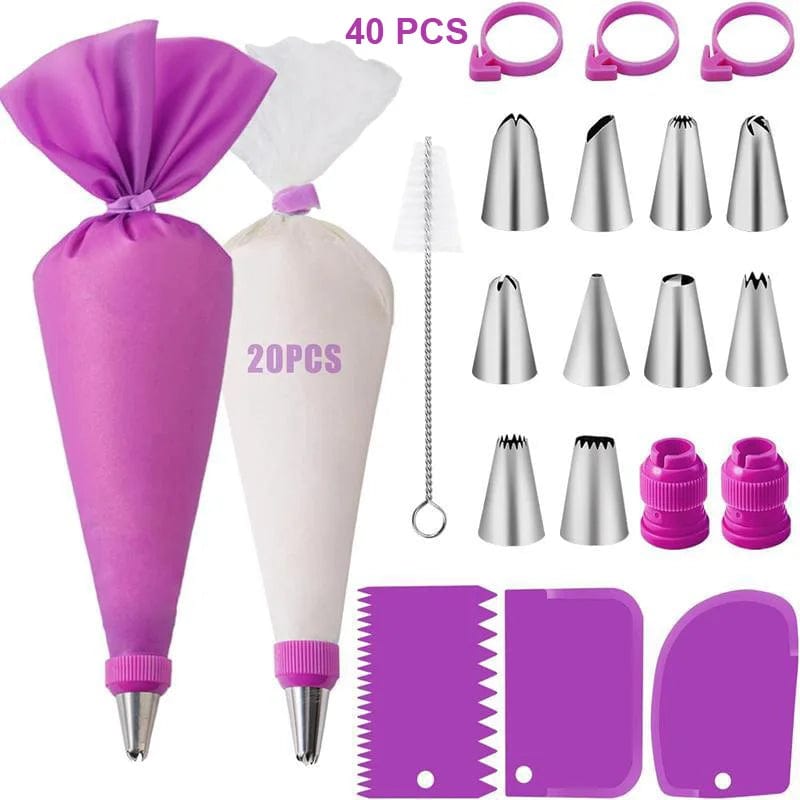 Ensemble Douilles & Poche à Douille en Silicone pour Cake Design douillepoche
