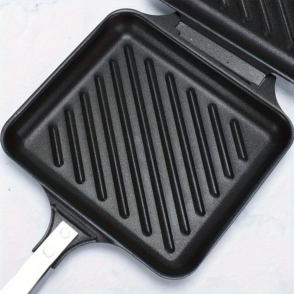 Grill à Sandwich Démontable pour Gaz/Induction, Plaques Antiadhésives, Noir