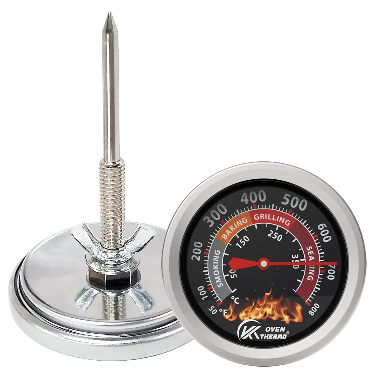 Thermomètre de Gril pour Barbecue en Inox avec Cadran - 400°C - KT THERMO barbecue
