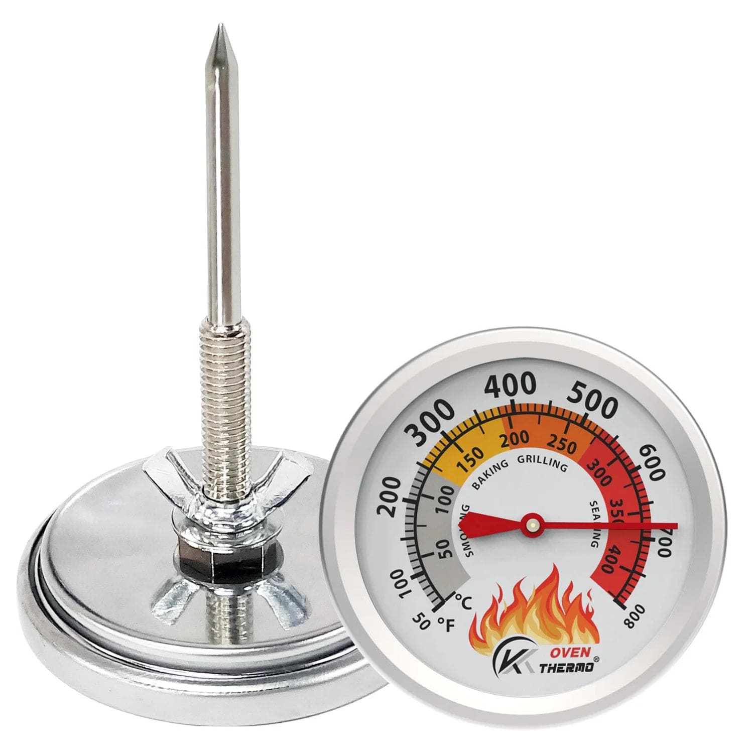 Thermomètre de Gril pour Barbecue en Inox avec Cadran - 400°C - KT THERMO barbecue