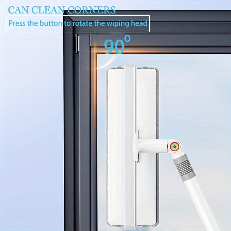 Lave-Glace Extensible 2 en 1 pour Vitres, Balai Rotatif et Raclette, Essuie-Vitre, Grattoir Pare-Brise Voiture balai
