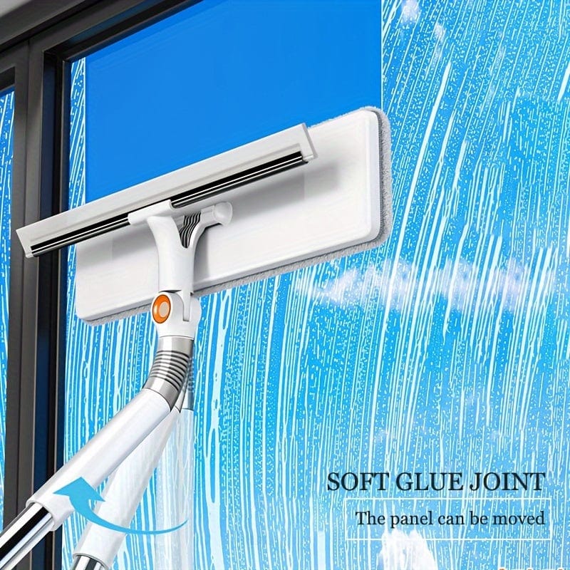 Lave-Glace Extensible 2 en 1 pour Vitres, Balai Rotatif et Raclette, Essuie-Vitre, Grattoir Pare-Brise Voiture balai