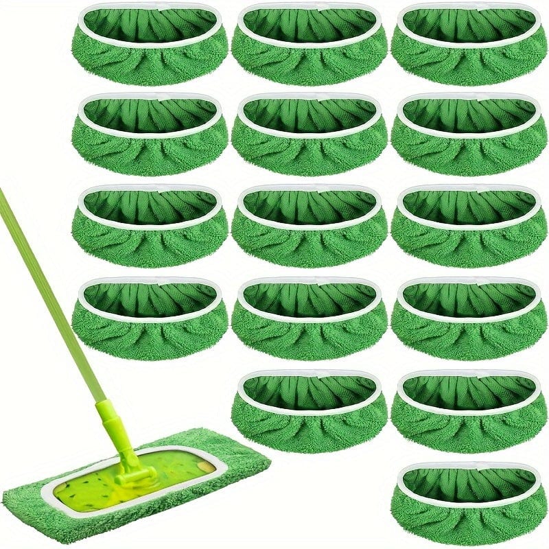 Lot 4 lingettes lavables pour balai plat - Absorption élevée, usage humide et sec, entretien facile balai