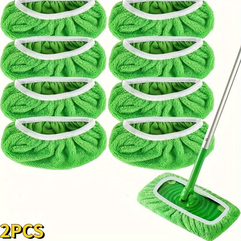 Lot 4 lingettes lavables pour balai plat - Absorption élevée, usage humide et sec, entretien facile balai