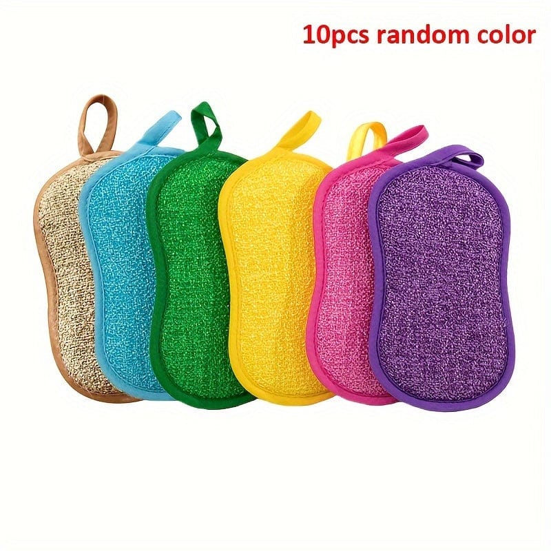 Lot de 10 Éponges Microfibre Colorées pour Cuisine, Facile À Nettoyer Vaisselle, Casseroles et Poêles eponge
