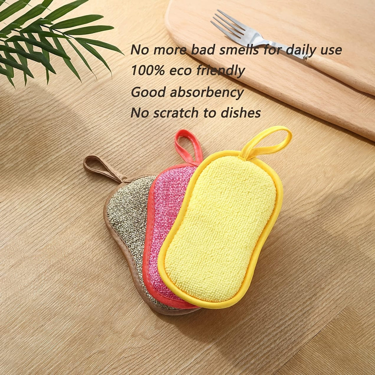 Lot de 10 Éponges Microfibre Colorées pour Cuisine, Facile À Nettoyer Vaisselle, Casseroles et Poêles eponge