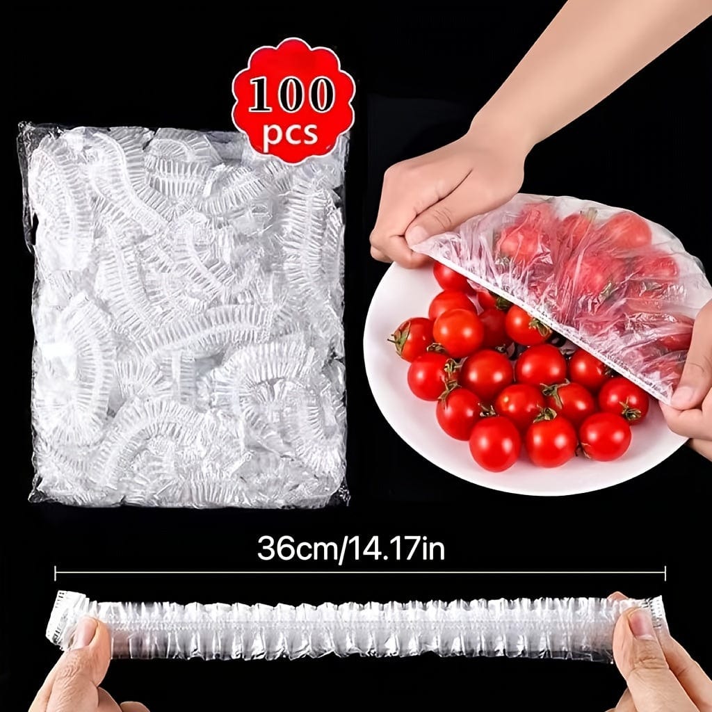 Lot de 100 couvercles alimentaires jetables - Anti-odeur & Anti-fuite - Pour cuisine réfrigérateur congélateur