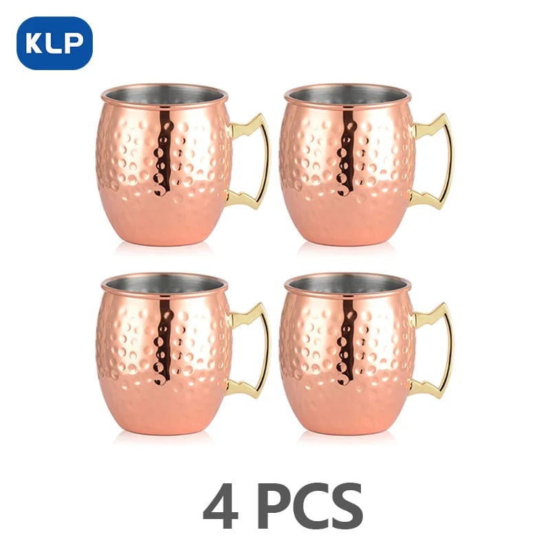 Lot de 2 Mugs Moscow Mule en Acier Inoxydable Plaqué Or Rose - Cadeau Bar (16.9 oz)