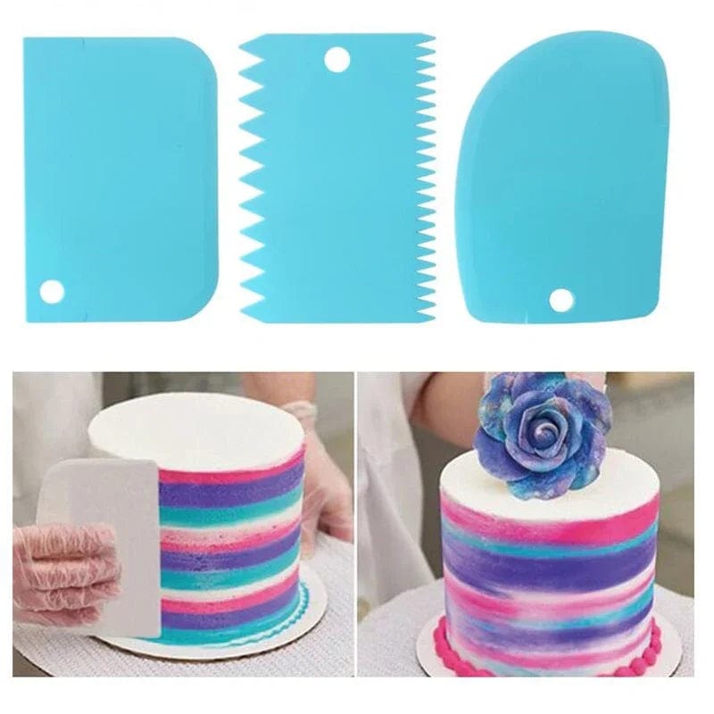 Lot de 3 grattoirs à crème pour gâteaux DIY