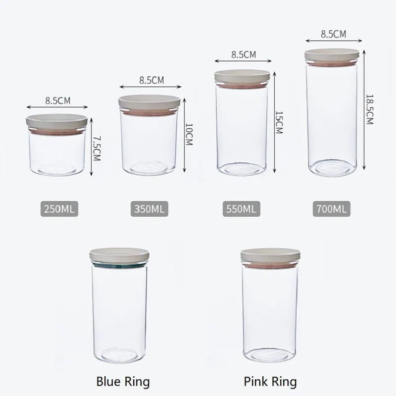 Lot de 4 Boîtes Hermétiques Transparentes avec Joint Coloré Boîtes Hermétiques
