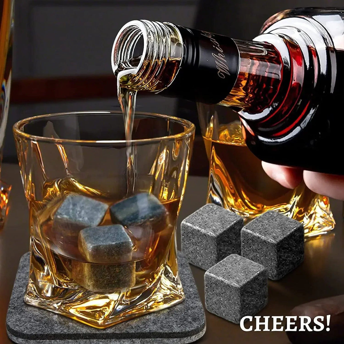 Lot de 6 pierres à whisky réutilisables pour rafraîchir vos boissons glacon reutilisable