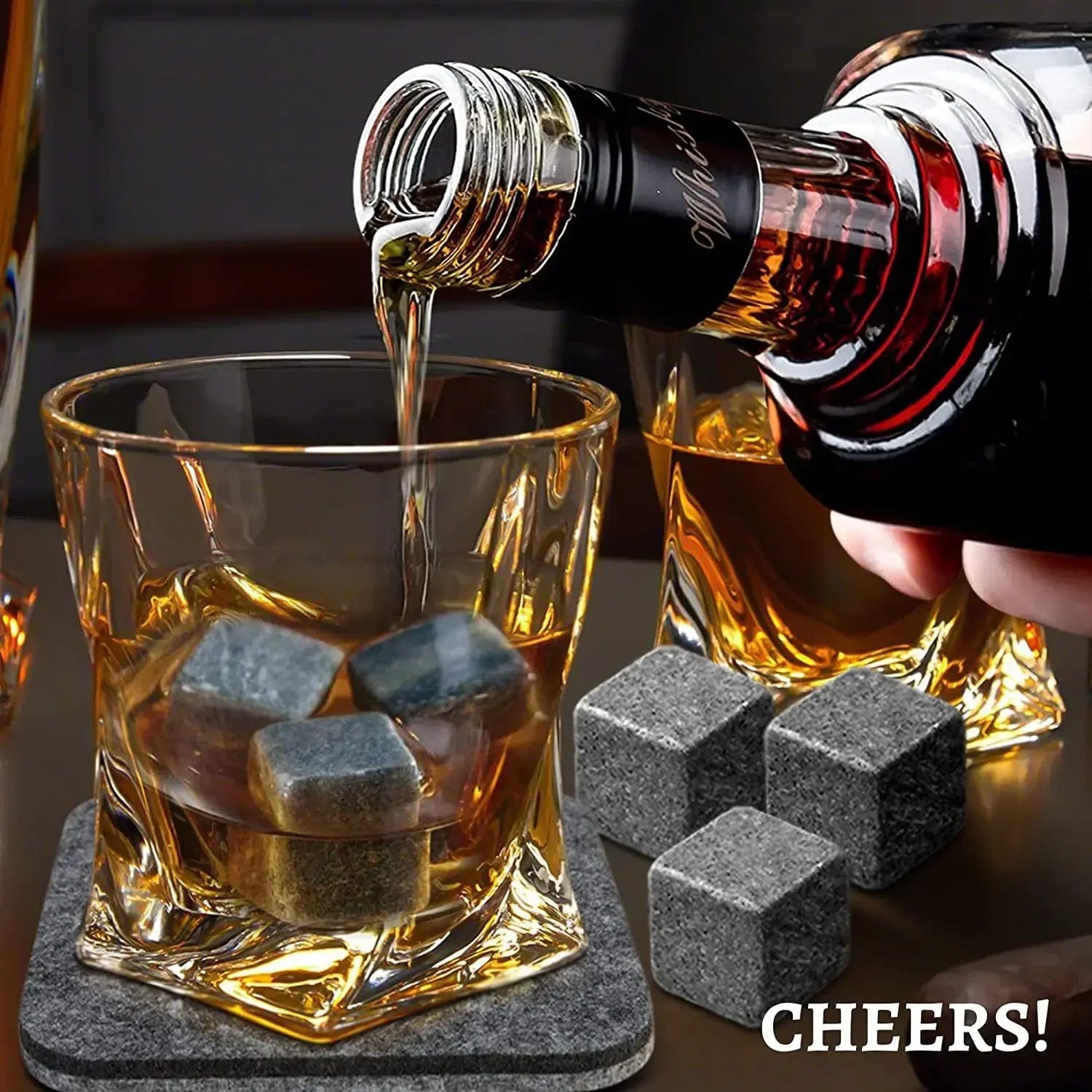 Lot de 6 pierres à whisky réutilisables pour rafraîchir vos boissons glacon reutilisable