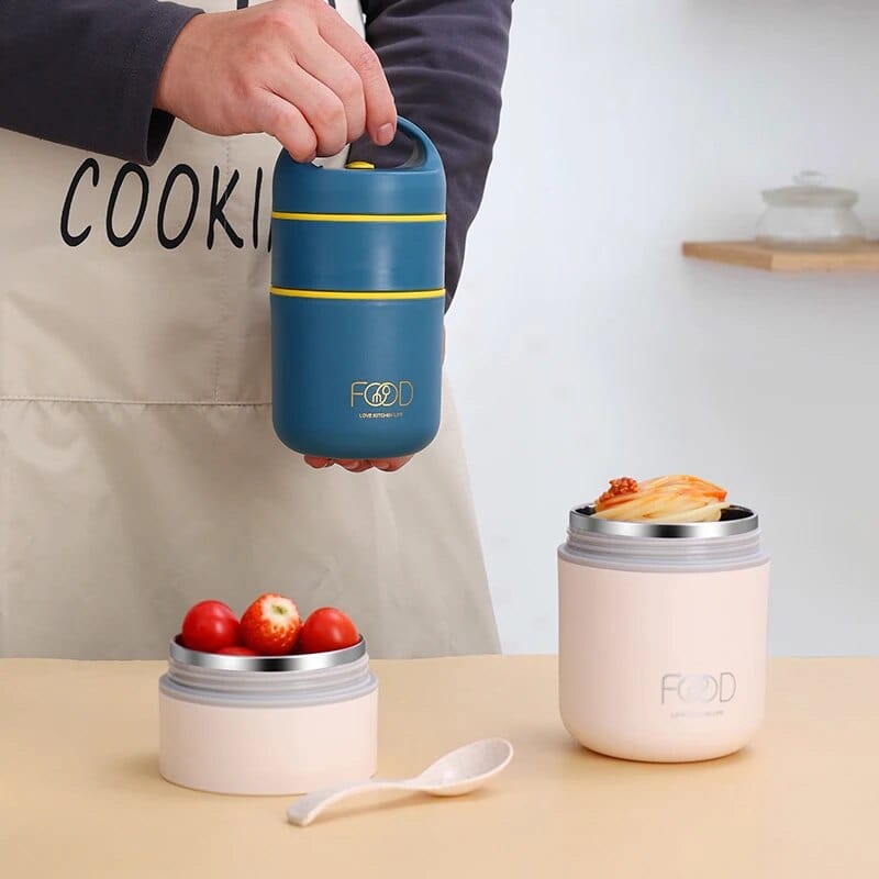 Lunchbox isotherme cylindrique à poignée Lunchbox