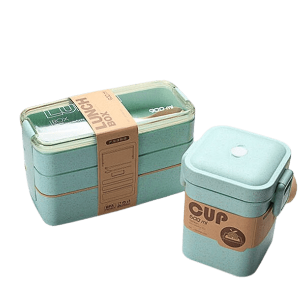 LunchBox Japonaise Multi-Compartiments avec Verre à Soupe Lunchbox