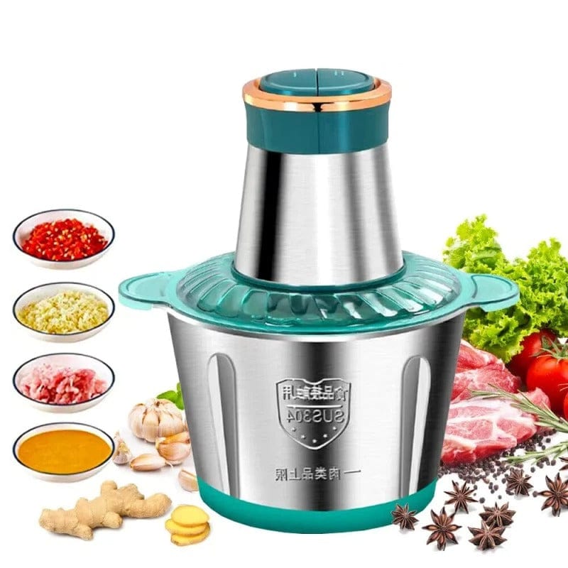 Hachoir Électrique Multifonction 3L Inox 304 — 300 W, 2 Vitesses, 4 Lames hachoir electrique
