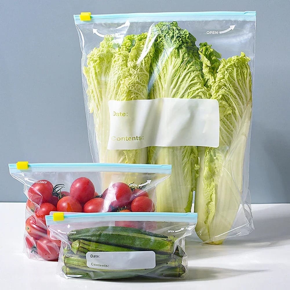 Sachets Zip Alimentaires Réutilisables - Lot de 60 pièces Anti-Fuite ssr