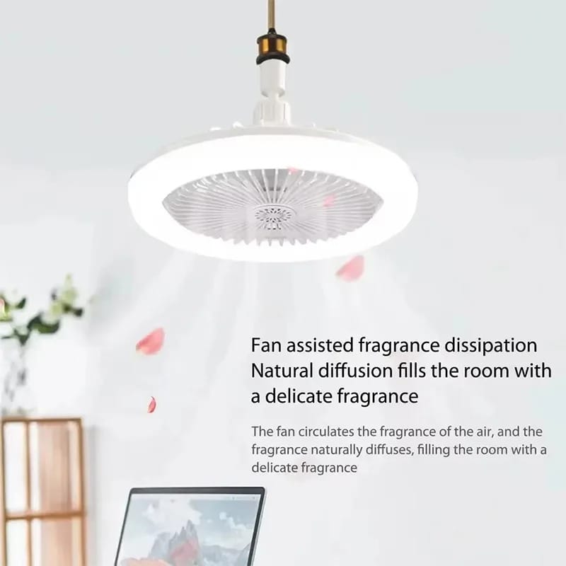 Ventilateur de Plafond avec Lampe LED E27 — 2-en-1, 3 Vitesses, Variateur & Télécommande