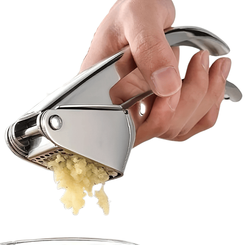 Presse-Ail Manuel Inox 304 Certifié LFGB — Double Levier, Sans Épluchage presseail