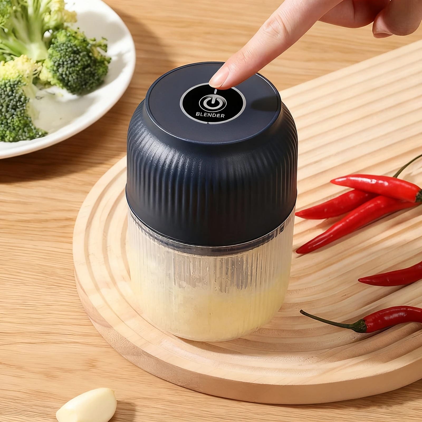 Mini Hachoir Électrique Rechargeable USB 300 ml — 6 Lames Inox hachoir electrique