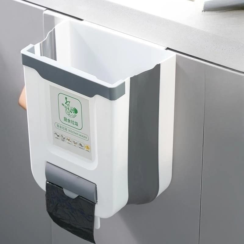 Poubelle de Cuisine Pliable Murale Suspendue — 7 L / 10 L, Porte de Placard Poubelle de cuisine