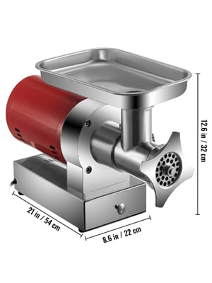 Hachoir à Viande Électrique 1 100 W — 300 kg/h, 2 Plaques + Kit Saucisse Hachoirs à Viande