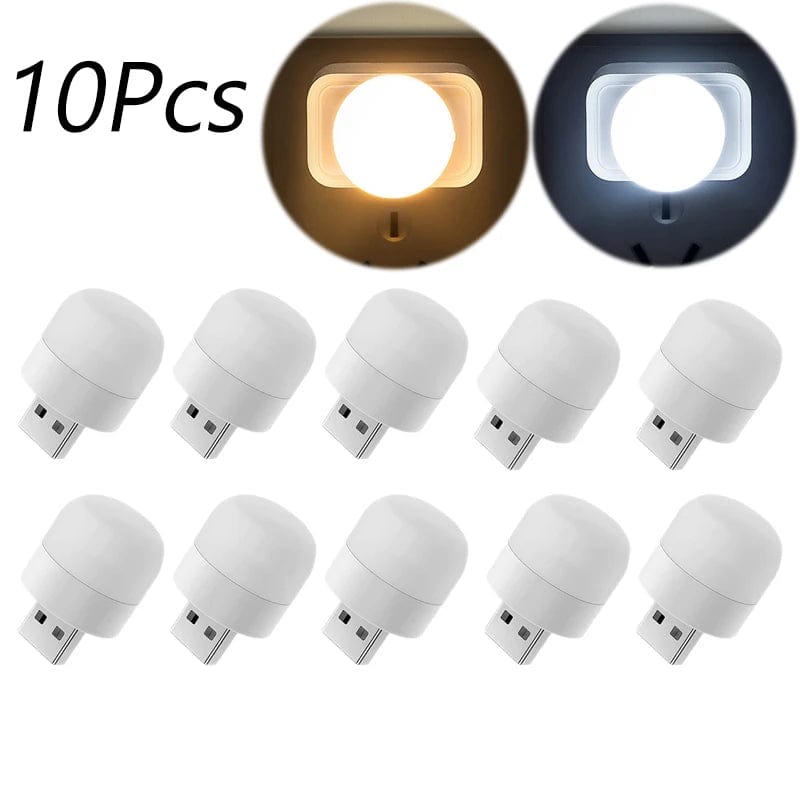 Mini Lampe de Lecture USB Blanc Chaud Rechargeable 1-10 Pcs