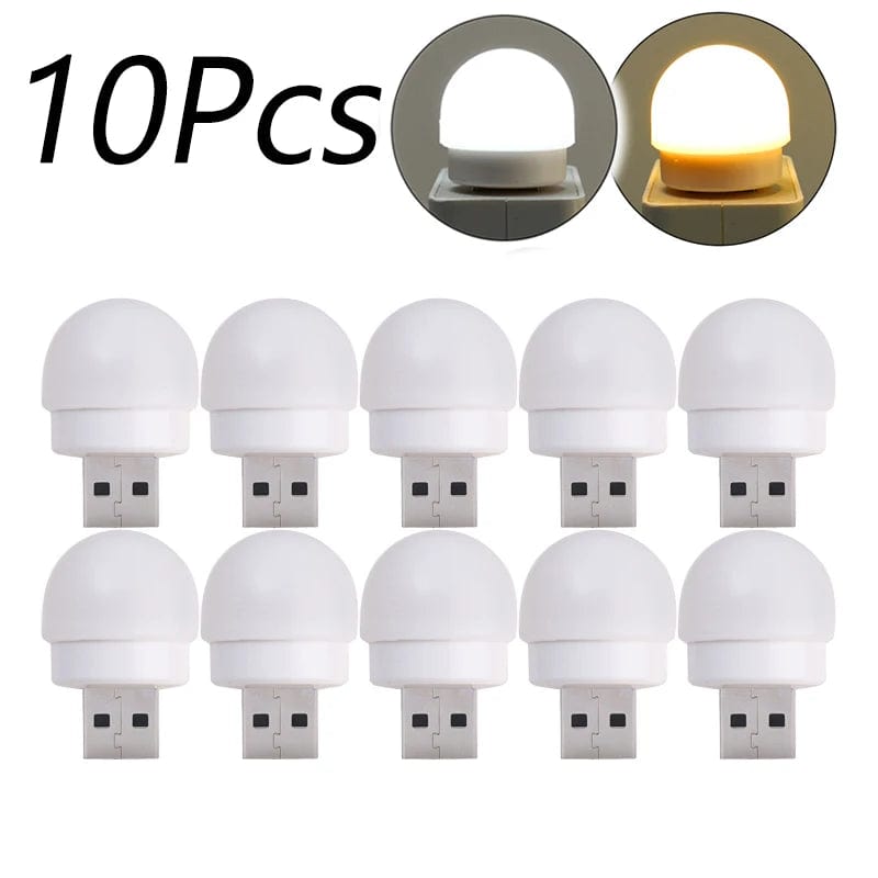 Mini Lampe de Lecture USB Blanc Chaud Rechargeable 1-10 Pcs