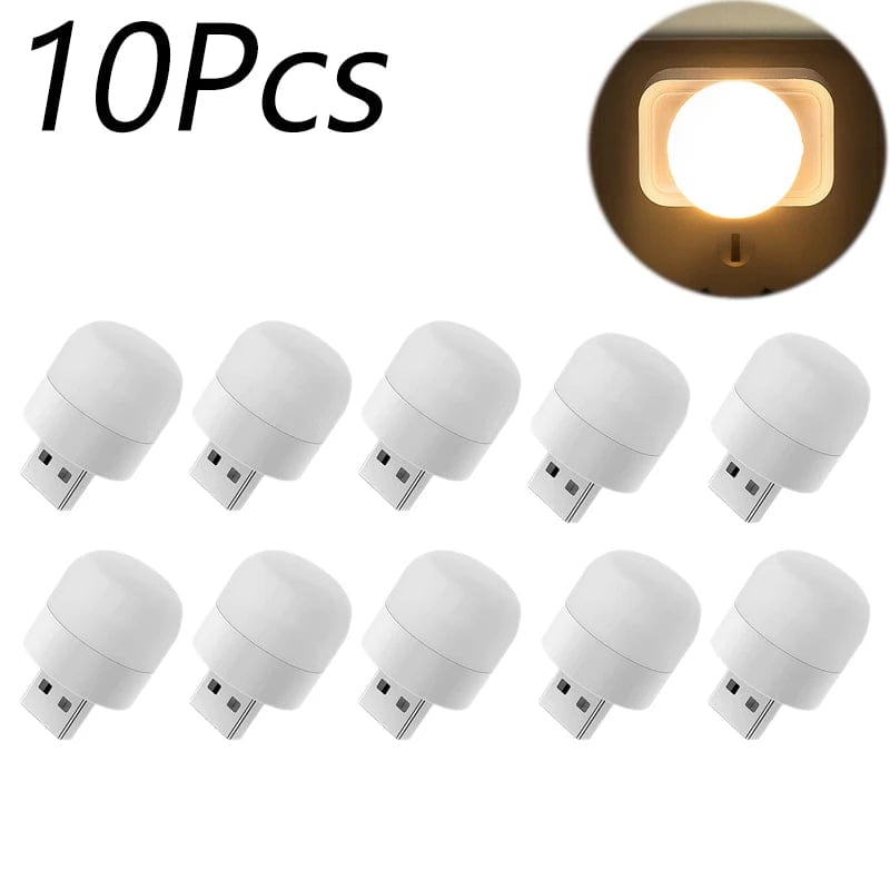 Mini Lampe de Lecture USB Blanc Chaud Rechargeable 1-10 Pcs