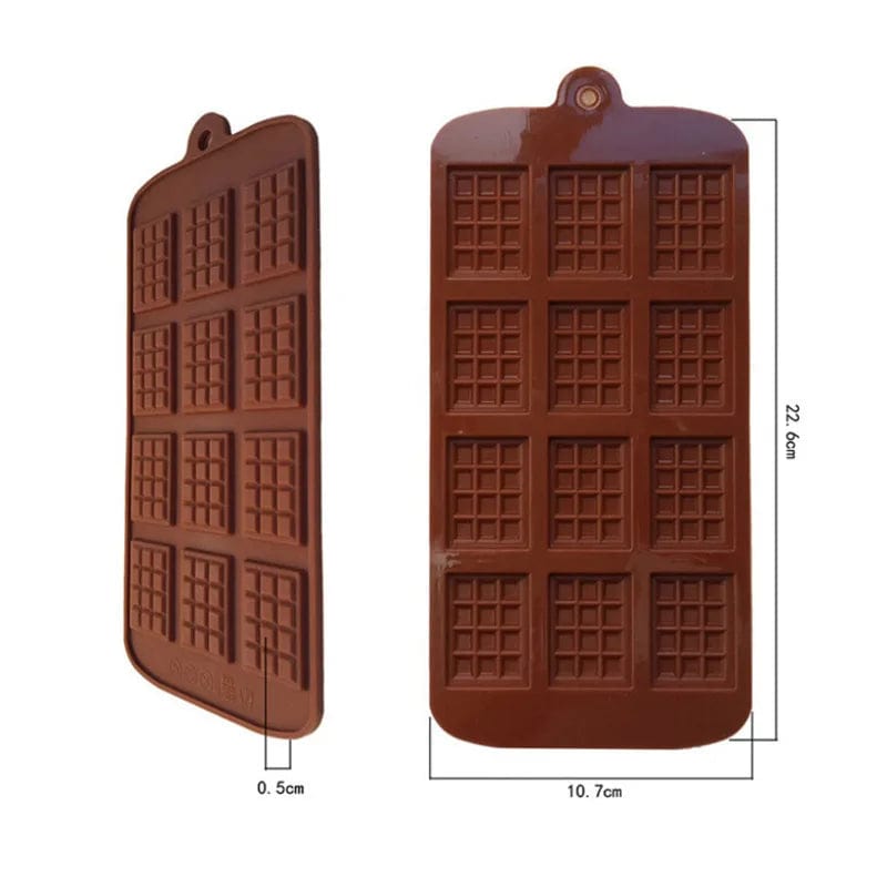 Moule à Chocolat Silicone -12 Tablettes Moules à Chocolat