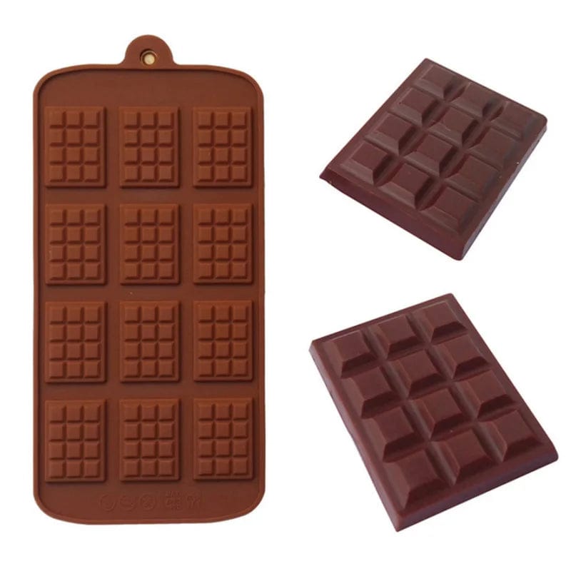 Moule à Chocolat Silicone -12 Tablettes Moules à Chocolat