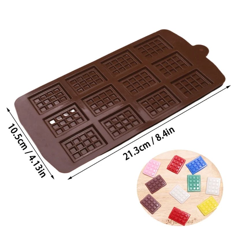 Moule à Chocolat Silicone -12 Tablettes Moules à Chocolat