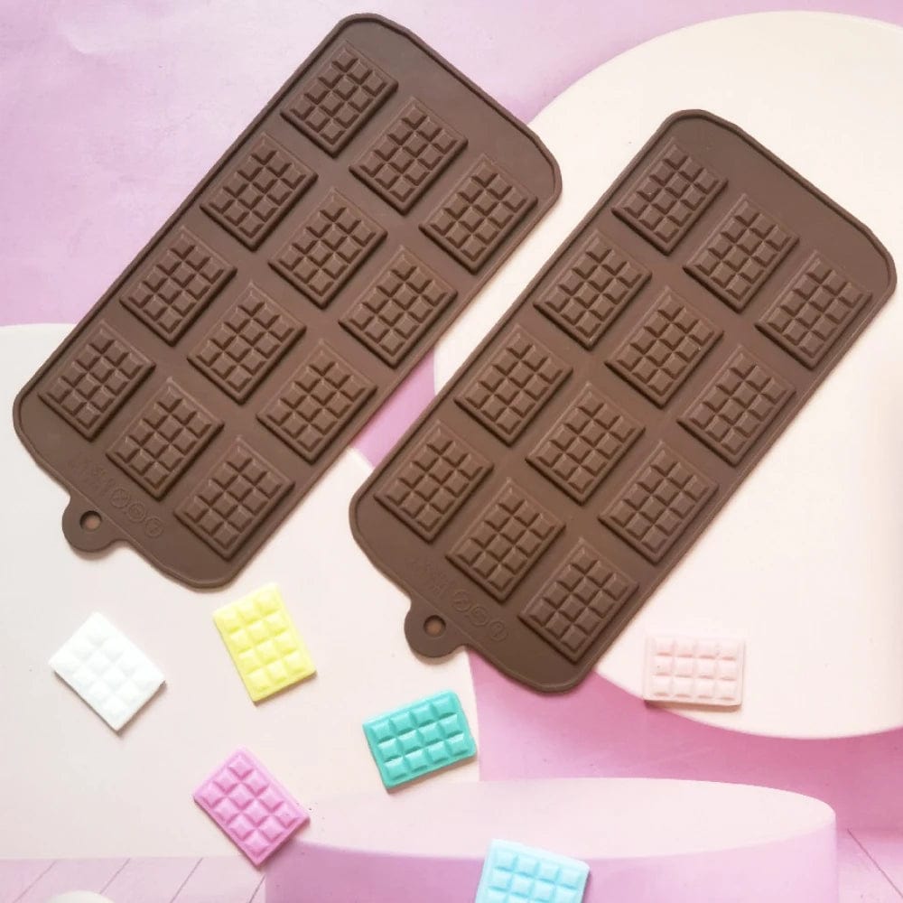Moule à Chocolat Silicone -12 Tablettes Moules à Chocolat