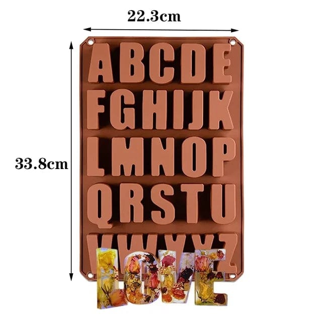 Moule à Chocolat Silicone - Lettres Alphabet 3D Moules à Chocolat