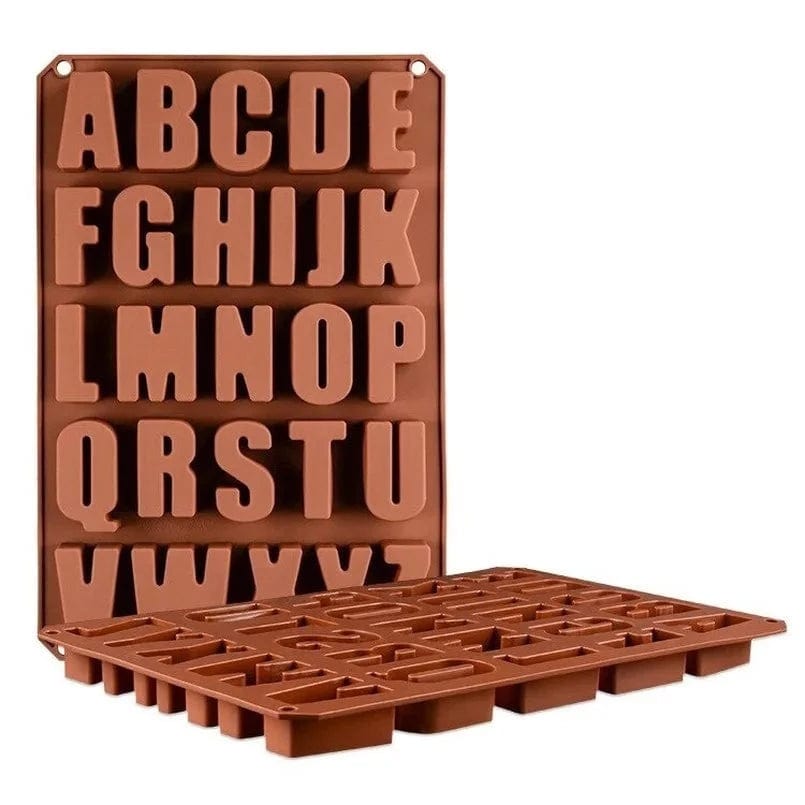 Moule à Chocolat Silicone - Lettres Alphabet 3D Moules à Chocolat