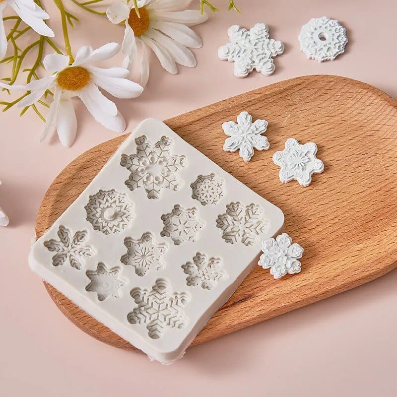 Moule à Gateau en Silicone Flocons de Neige Moules à Gateau