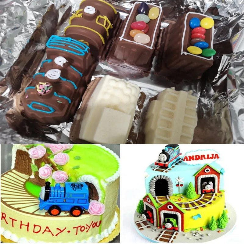 Moule à Gâteaux Trains en Silicone 3D Moules à Gateau