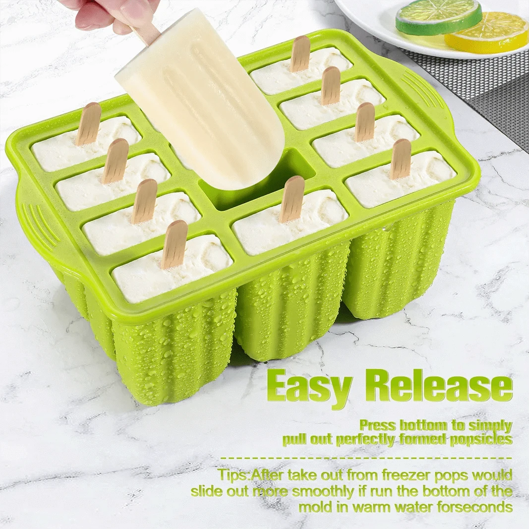 Moule à glace en silicone avec bâtonnets en bois moule glace